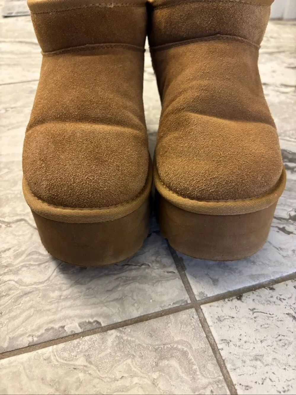 Project Cloud 100% Genuine Suede Leather platform Ankle Boots, Sz 7.5 $75